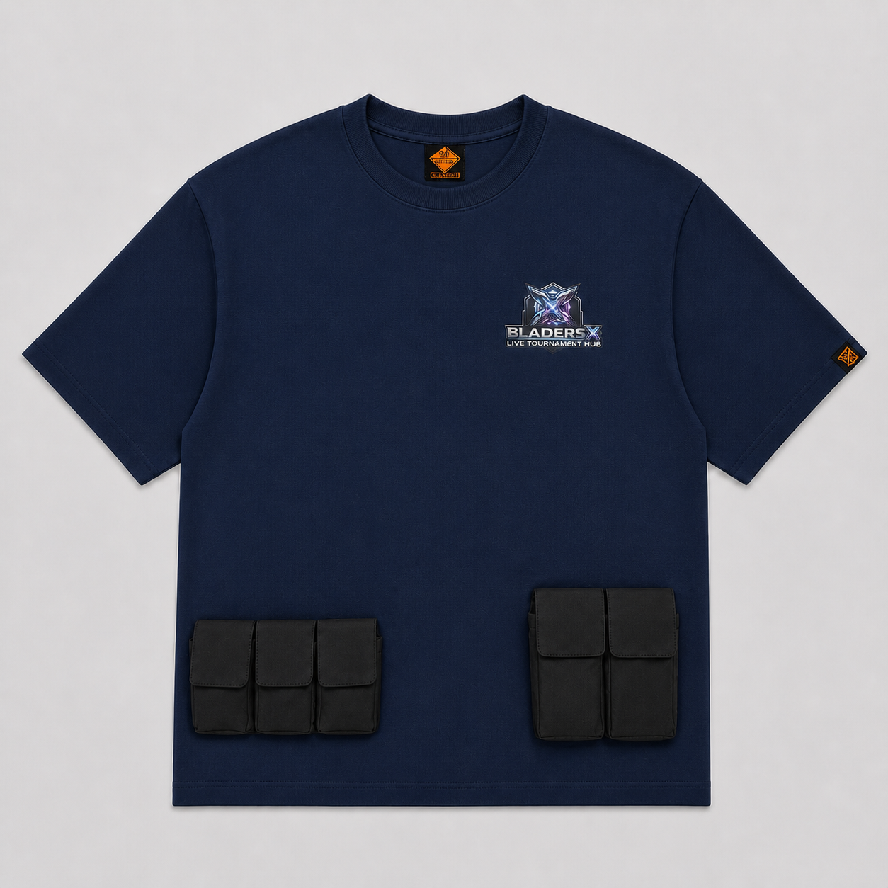 深藍色 BLADERS X 會員機能 T-shirt